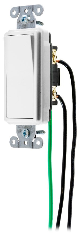 Product image for Hubbell DSL120W SWITCH, DECO, SP, 20A 120/277V, WH, WL
