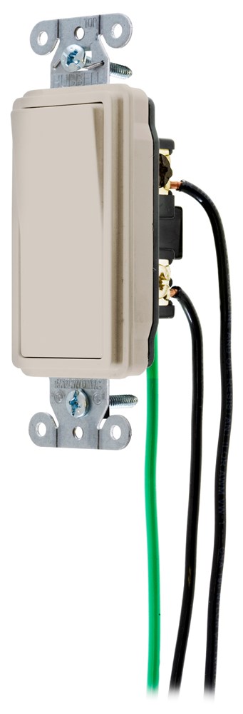 Switches and Lighting Controls, Spec Grade, Decorator Switches, General Purpose AC, Three Way, 15A 120/277V AC, Back and Side Wired, Pre-Wired with 8