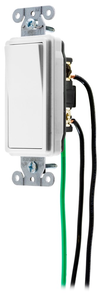 Product image for Hubbell DSL320W SWITCH, DECO, 3W, 20A 120/277V, WH, WL