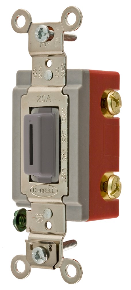 Product image for Hubbell HBL1221LG SP TOG, IND GRD, 20A 120/277V, LK, GY