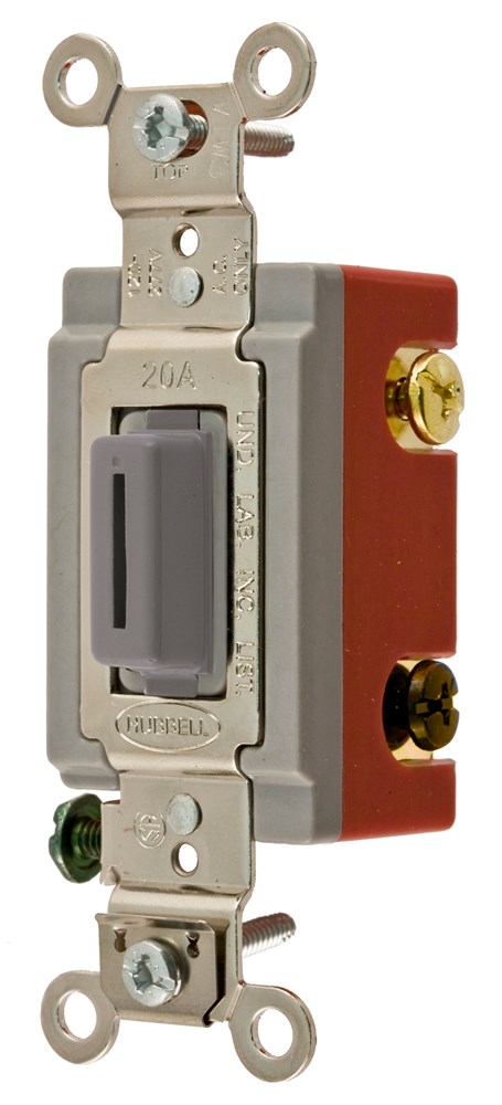 Product image for Hubbell HBL1224LG4W TOG, IND GRD, 20A 120/277V, LK, GY