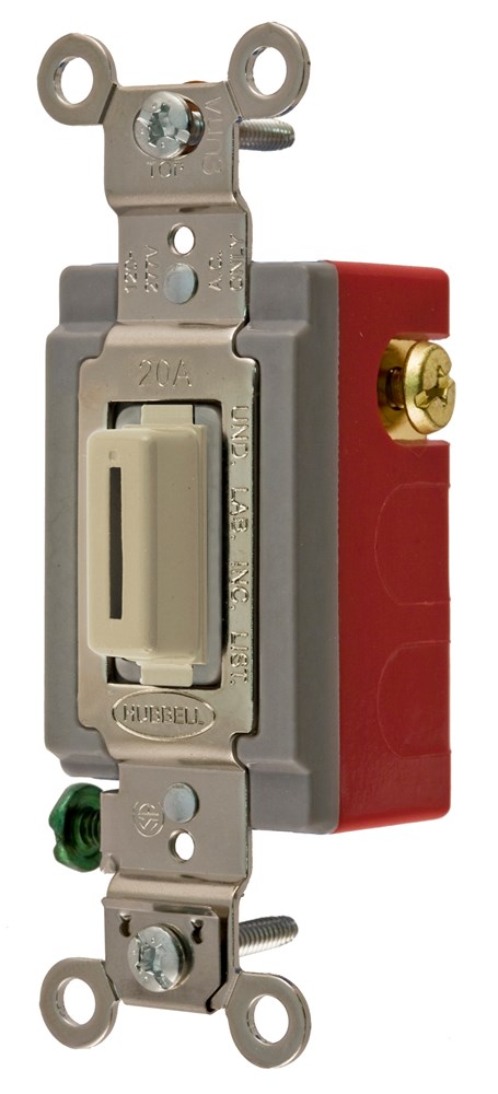 Product image for Hubbell HBL1557LI MOM TOG, 20A, 120/277V, SPDT, LK, IV