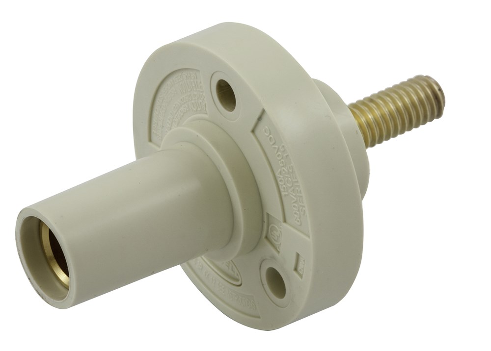 Product image for Hubbell HBL15FRSW SINGLE POLE SER 15 RECEP, STUD, 150A, WH