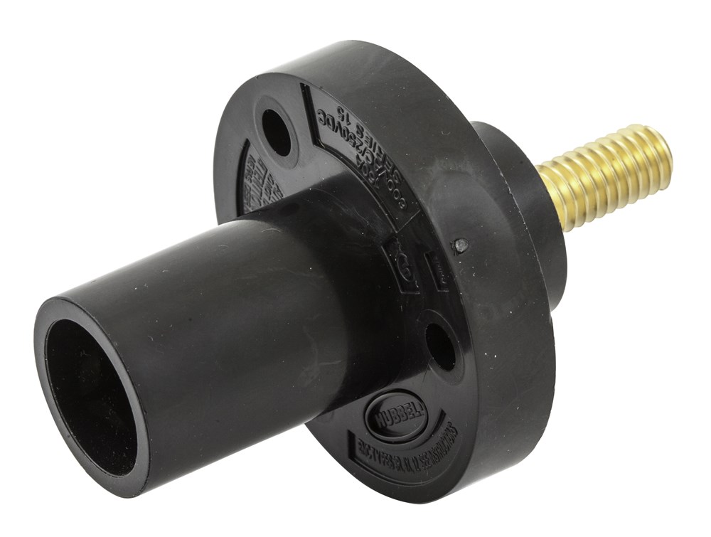 Product image for Hubbell HBL15MRSBK SINGLE POLE SER 15 INLET, STUD, 150A, BK