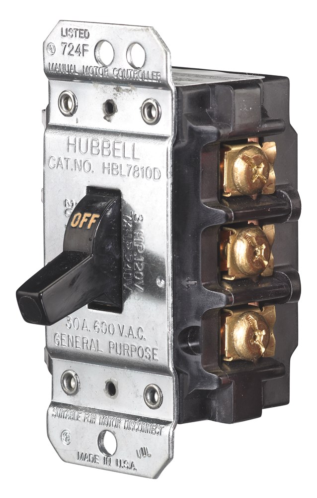Details about   Hubbell HBL7810D Manual Motor Starter 3PH 30A 600VAC 
