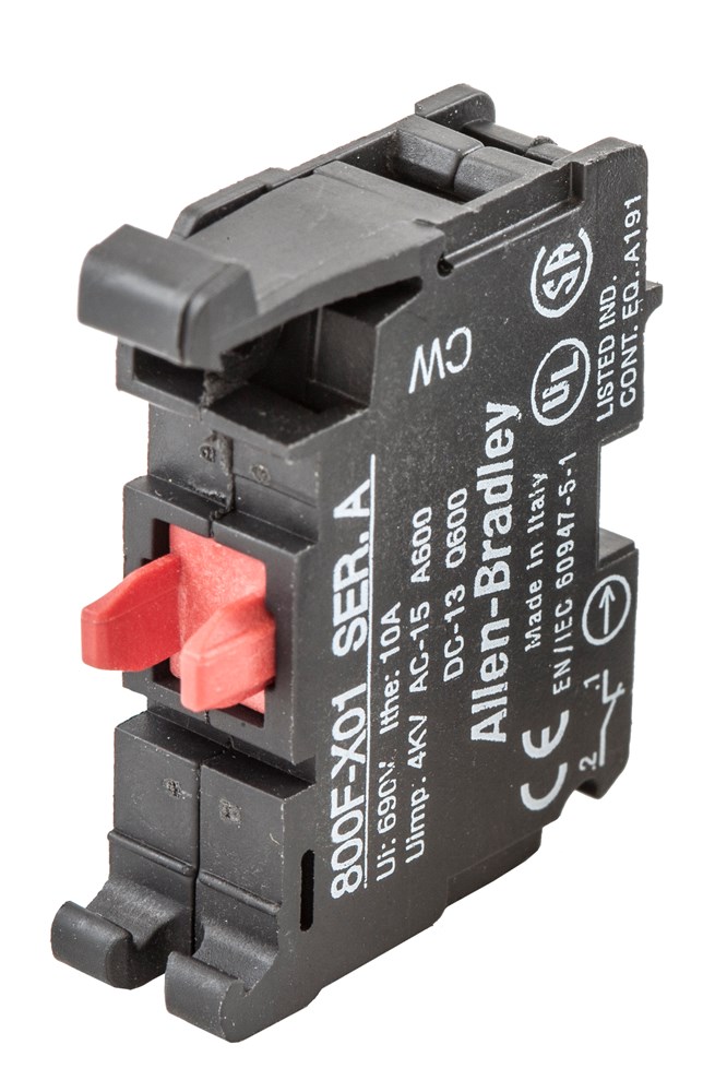 Product image for Hubbell HBLACFSNC Replacement Auxiliary Contact, Normally Closed, A600 Pilot Duty, Break before Break, Gray Style Switch