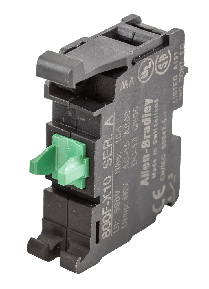 Product image for Hubbell HBLACFSNO Replacement Auxiliary Contact, Normally Open, A600 Pilot Duty, Break before Break, Gray Style Switch