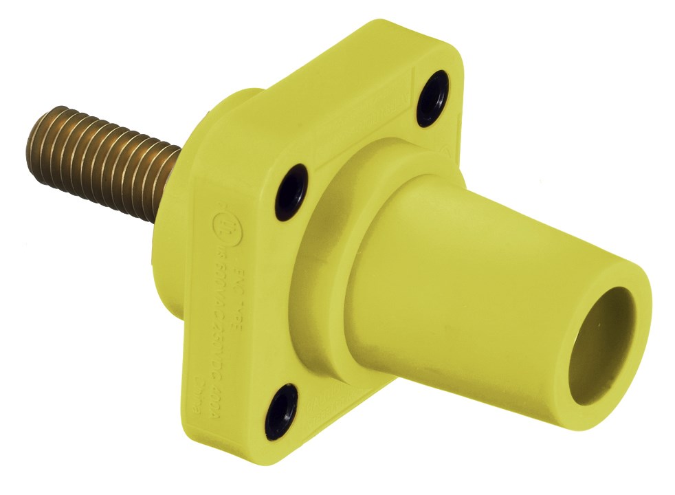 Product image for Hubbell HBLFRSCY Single Pole, 300/400A FeMale STUD RECEP, YL, TH