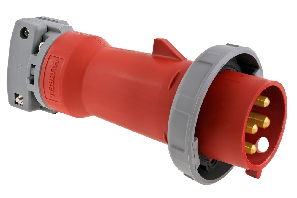 Product image for Hubbell HBLS460P7W PS, IEC, Plug, 3P4W, 60A 3P 480V, 4X/IP69K