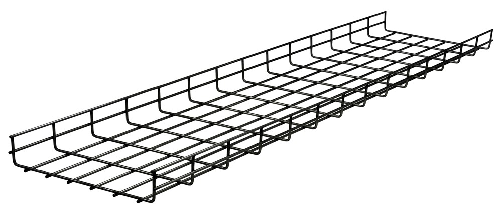 Product image for Hubbell HBT0412BK WB, TRAY, OVRHD, 4"HX12"WX118"L, BLACK, RND