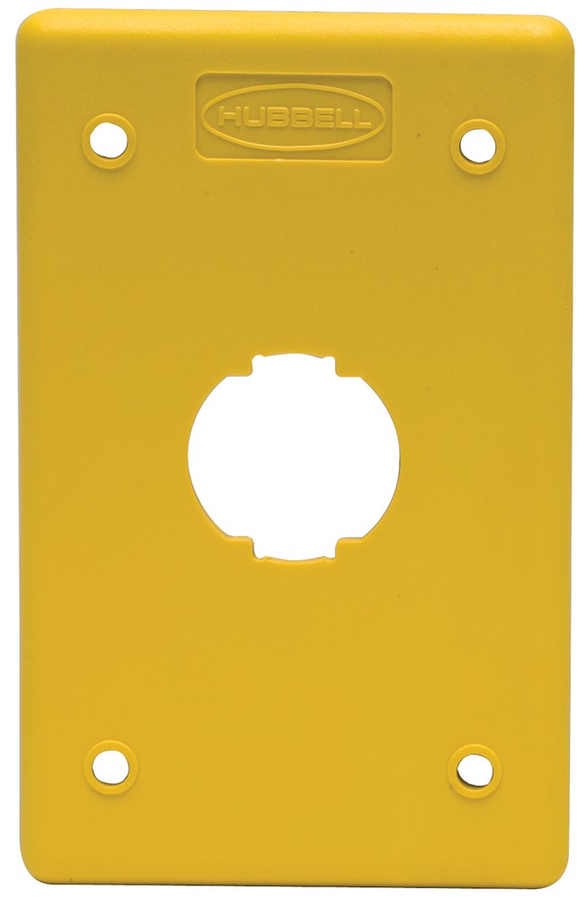 Product image for Hubbell HI124PY PLATE, HI-IMPACT, NON-M, 1G, 2P, 4PT, YL
