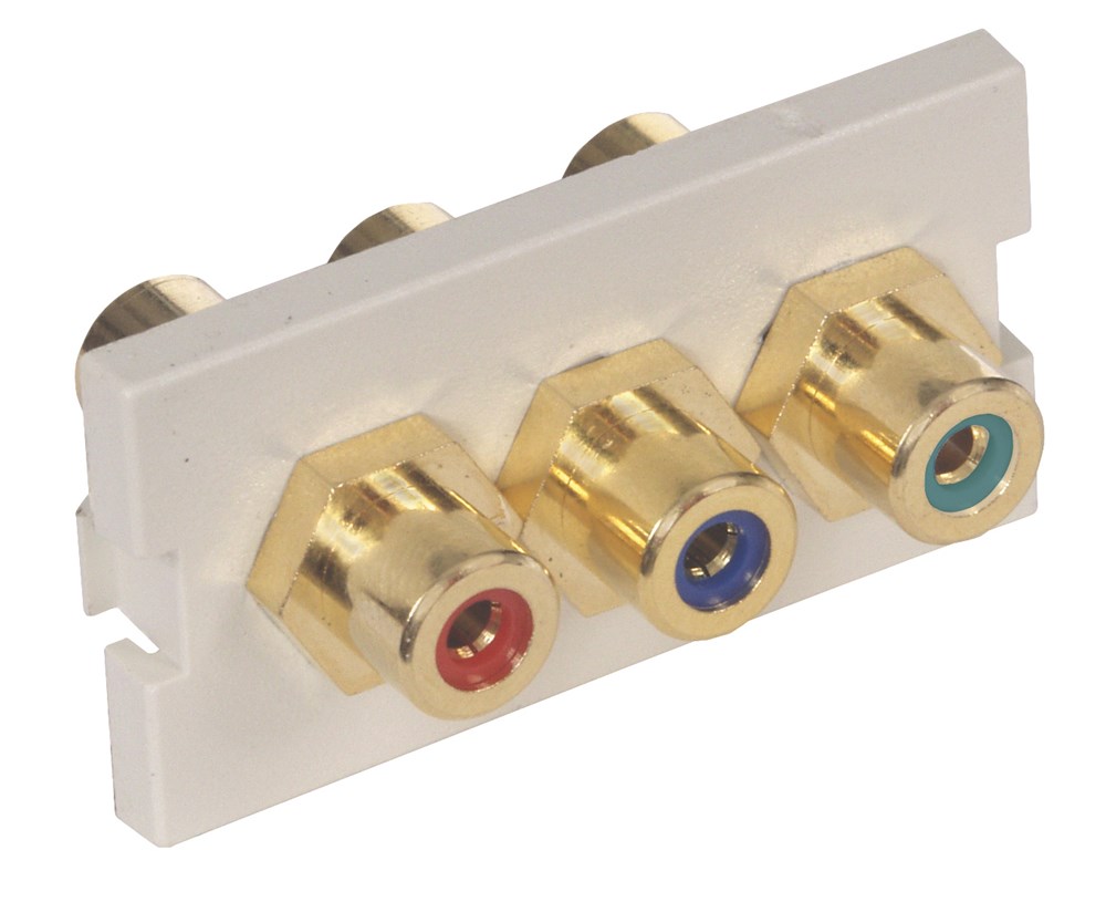 Product image for Hubbell IMCRF1OW ISTATION MODULE, w/RCA CMPO, F/F, 1U, OW