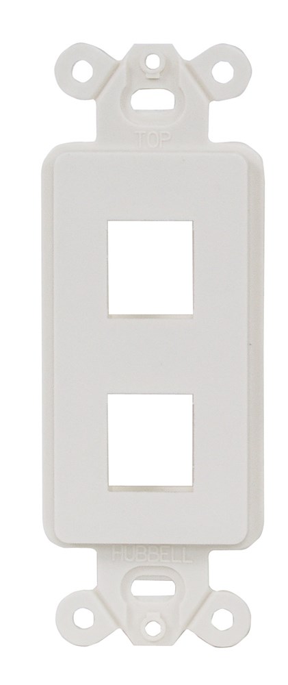 Product image for Hubbell ISF2OW 1-Gang Office White 2-Port Face Plate