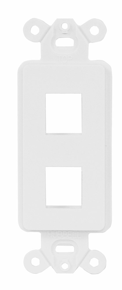 Product image for Hubbell ISF2W 1-Gang White 2-Port Face Plate