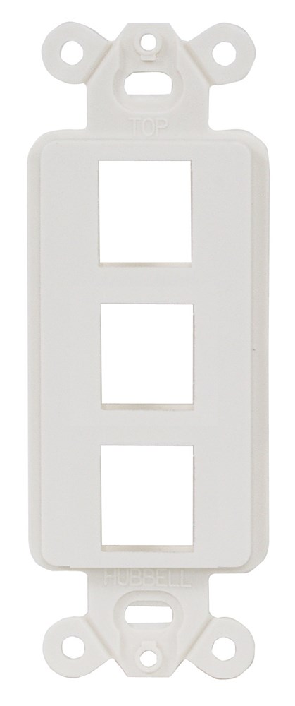 Product image for Hubbell ISF3W 1-Gang White 3-Port Face Plate