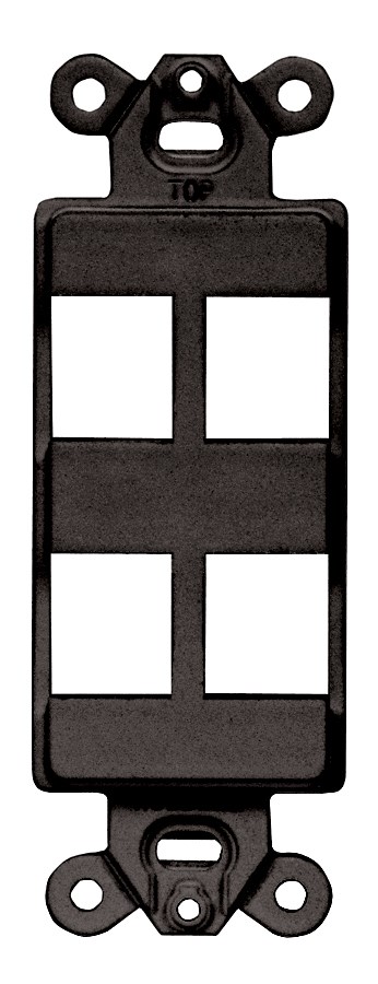 Product image for Hubbell ISF4BK 1-Gang Black 4-Port Face Plate