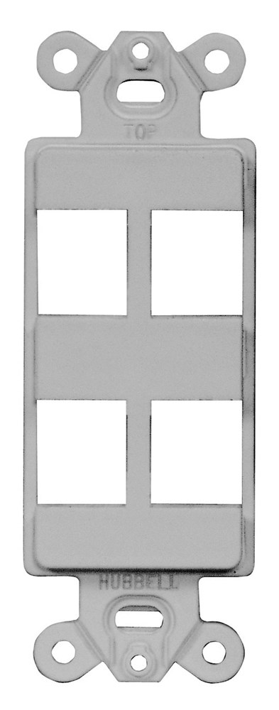 Product image for Hubbell ISF4GY PLATE, DECORATOR FRAME, 4PORT, GY