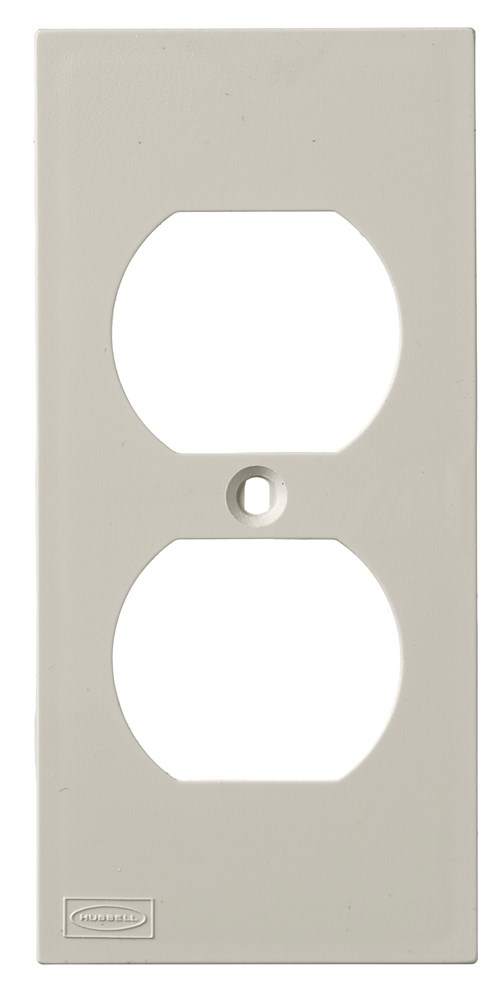 Hubbell Wiring Device Kellems, Device Plates and Accessories, FacePlate, KP Series, 1-Gang, Duplex Opening, Office White