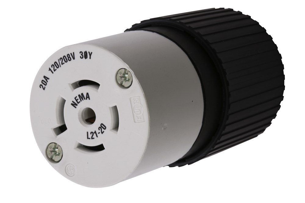 Product image for Hubbell L2230C Locking Connector, 30A 277/480V, L22-30R