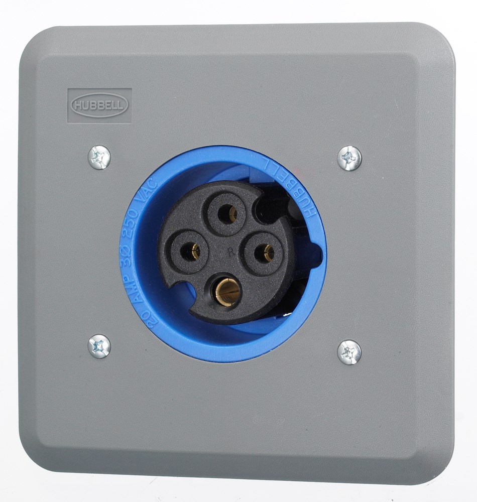 Product image for Hubbell L420R9 PS, IEC, REPL, 3P4W, 20A 3P 250V, LO-PRO