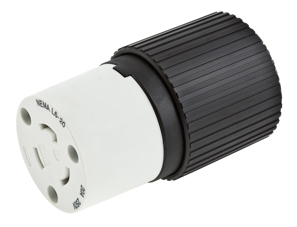 Product image for Hubbell L620C Hubbell-Pro 20amp 250v Black Nylon Locking Connector Body