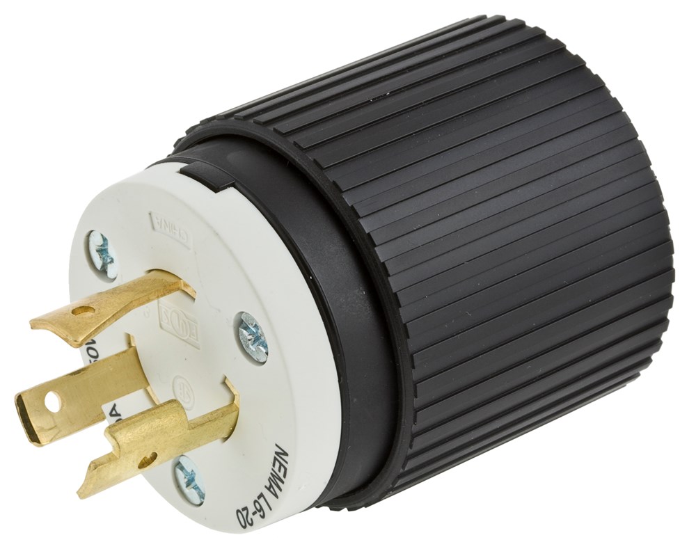 Product image for Hubbell L620P Hubbell-Pro 20amp 250v Black Nylon Locking Plug, Straight