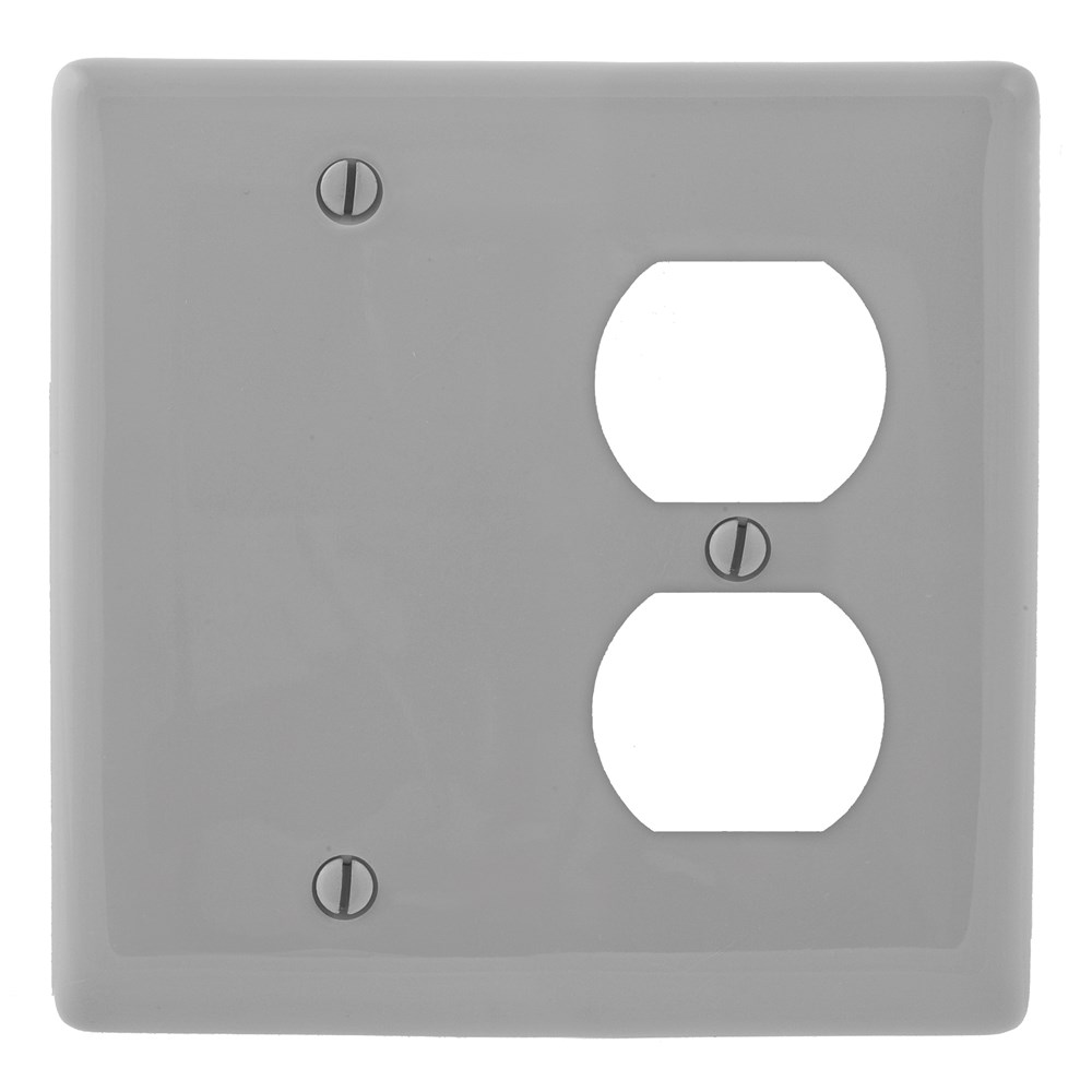Product image for HWDK NP138GY WALLPLATE, 2-G, 1) DUP