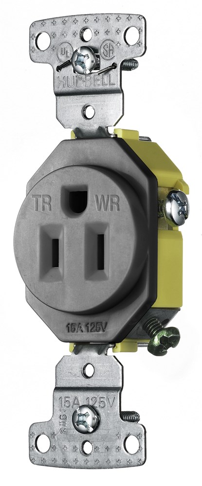 Product image for HWDK RR151GYWRTR RESI SGL RCPT, 15A
