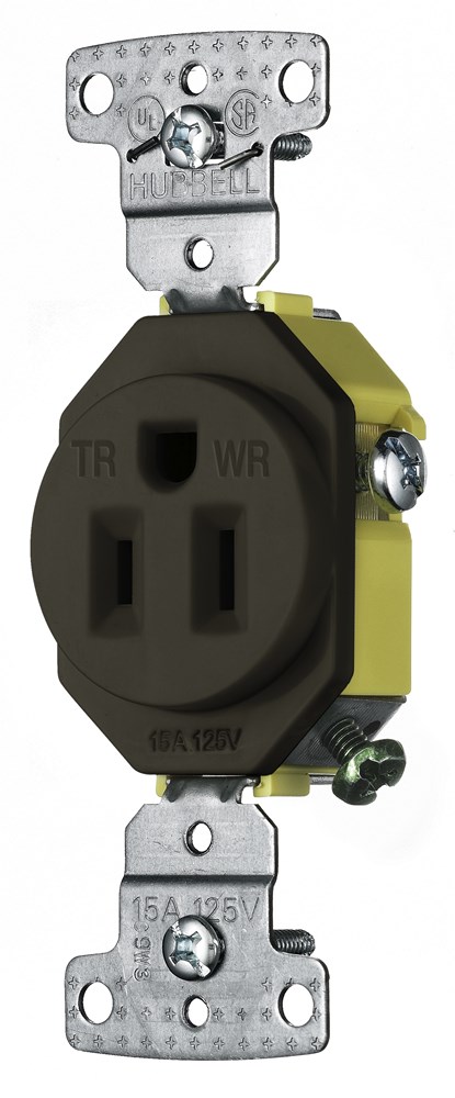 Product image for HWDK RR151WRTR RESI SGL RCPT, 15A 1