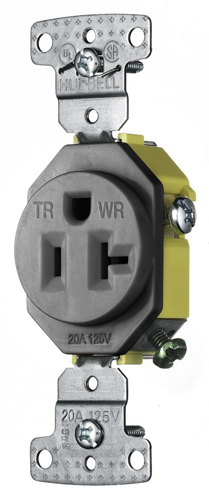 Product image for HWDK RR201GYWRTR RESI SGL RCPT, 20A