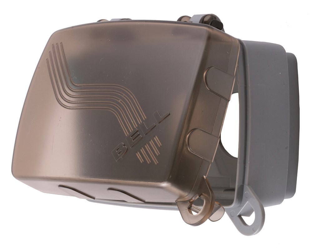 Product image for Hubbell RW57400 1-Gang Gray Thermoplastic Duplex/GFCI/Toggle/Single Receptacle Weatherproof Cover