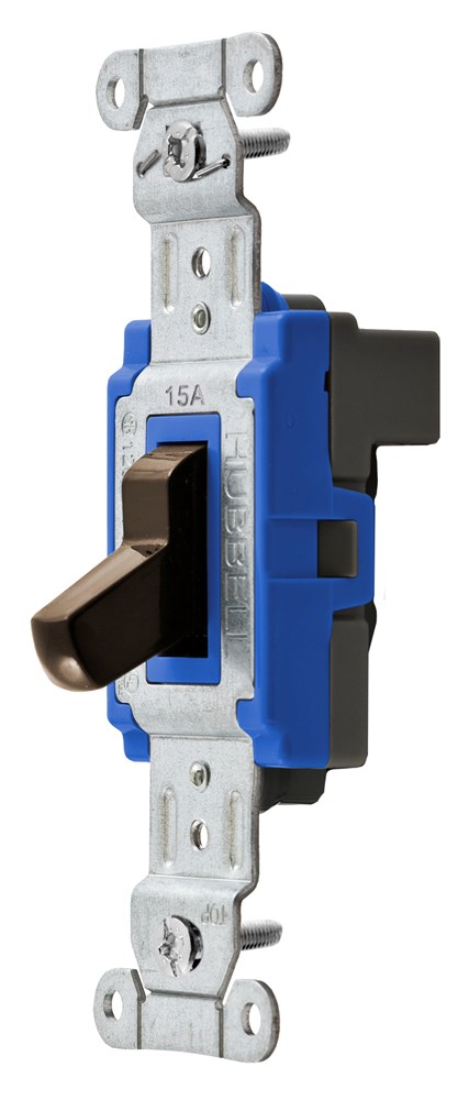 Switches and Lighting Controls, Industrial/Commercial Grade, SNAPConnect Series, Toggle Switches, Single Pole, 15A 120/277V AC, Brown Toggle, North American