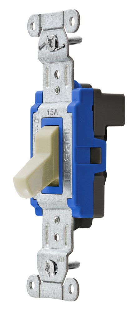 Switches and Lighting Controls, Industrial/Commercial Grade, SNAPConnect Series, Toggle Switches, SinglePole, 15A 120/277V AC, Ivory Toggle, North American