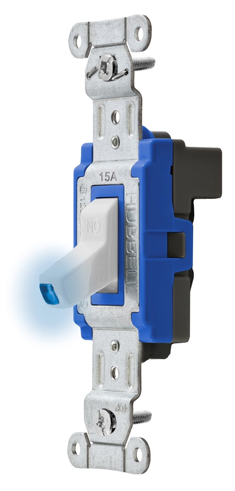 Switches and Lighting Controls, Industrial/Commercial Grade, SNAPConnect Series, Toggle Switches, Illuminated Three Way, 15A 120/277V AC, White Toggle, North American