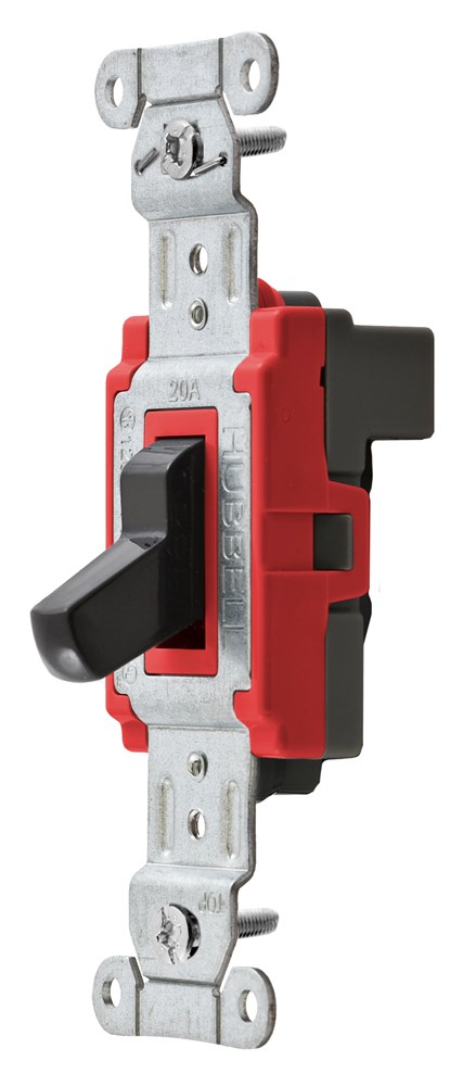 Switches and Lighting Controls, Industrial/Commercial Grade, SNAPConnect Series, Toggle Switches, Single Pole, 20A 120/277V AC, Black Toggle, North American
