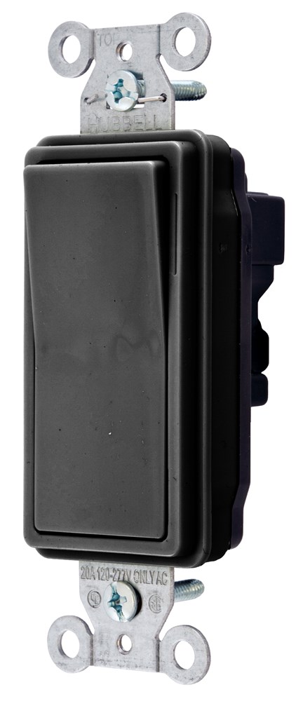 Switches and Lighting Controls, Industrial/Commercial Grade, SNAPConnect Series, Decorator Switches, Single Pole, 15A 120/277V AC, Black, North American