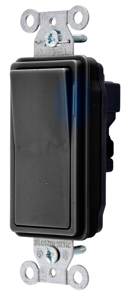 Switches and Lighting Controls,Industrial/Commercial Grade, SNAPConnect Series, Decorator Switches,Illuminated Three Way, 20A 120/277V AC, Black, North American.