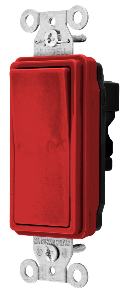 Switches and Lighting Controls, Industrial/Commercial Grade, SNAPConnect Series, Decorator Switches, Three Way, 20A 120/277V AC, Red, North American