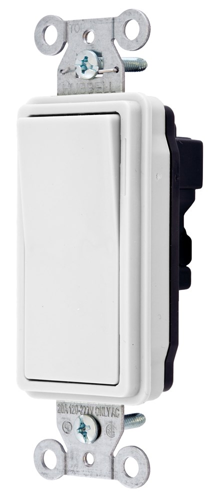 Switches and Lighting Controls, Industrial/Commercial Grade, SNAPConnect Series, Decorator Switches, Three Way, 20A 120/277V AC, White, North American