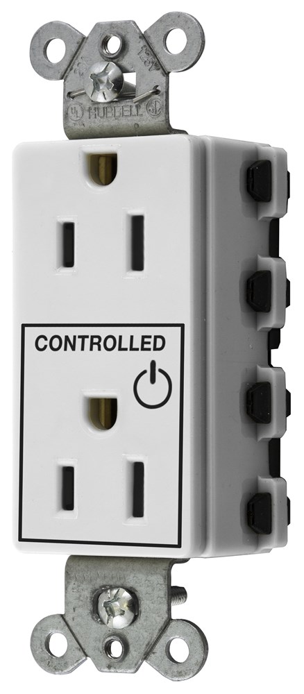 Product image for Hubbell SNAP2152C1W SNAPCONNDECO 1/2 CONTROLLED 15A 125, WH