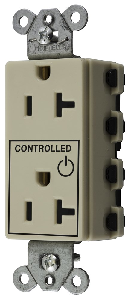 Straight Blade Devices, Receptacles, Style Line Decorator Duplex, SNAPConnect, 20A 125V, 2-Pole 3-Wire Grounding, Nylon, Ivory