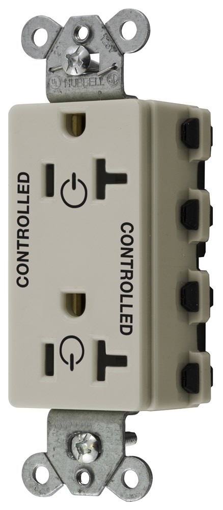 Straight Blade Devices, Receptacles, Style Line Decorator Duplex, SNAPConnect, Controlled, 20A 125V, 2-Pole 3-Wire Grounding, Nylon, Light Almond