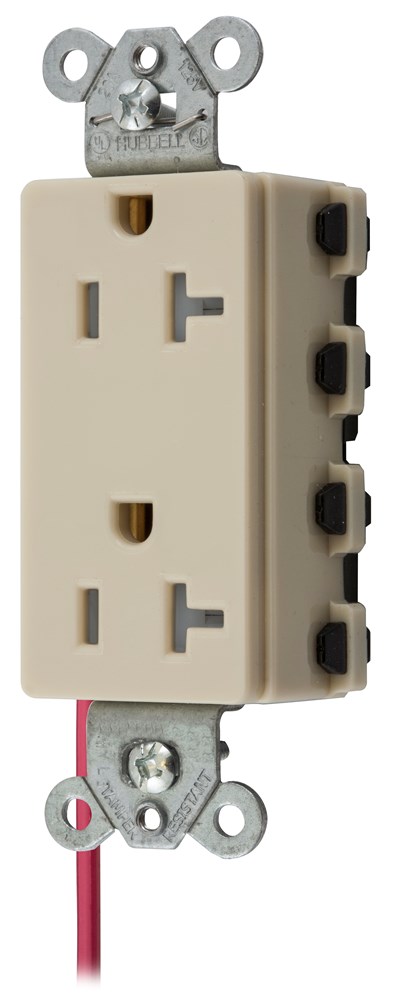 Straight Blade Devices, Receptacles, Style Line Decorator Duplex, SNAPConnect, Tamper Resistant, Split Circuit, 20A 125V, 2-Pole 3-Wire Grounding, 5-20R, Nylon, Ivory