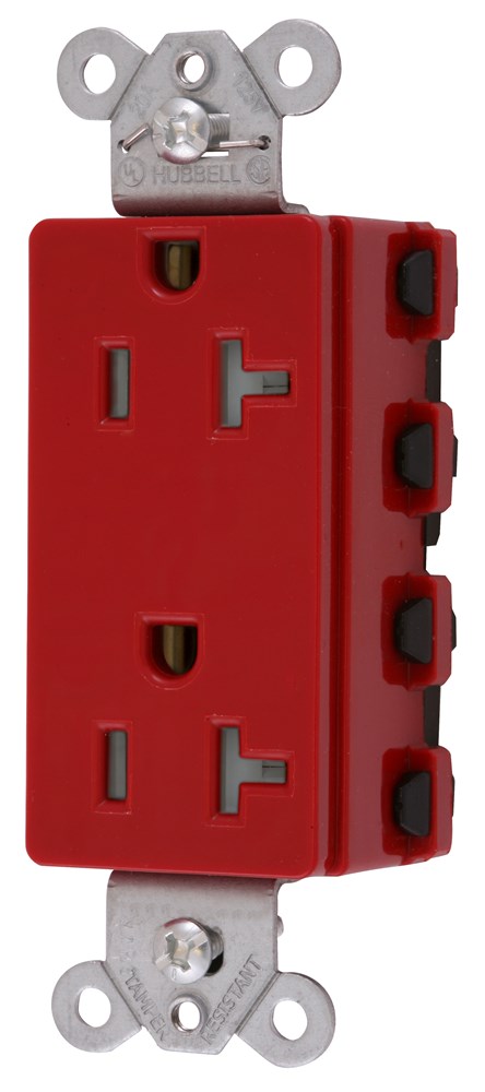 Product image for Hubbell SNAP2182RTRA SnapConnect® DECO HG 20A/125V TR RD