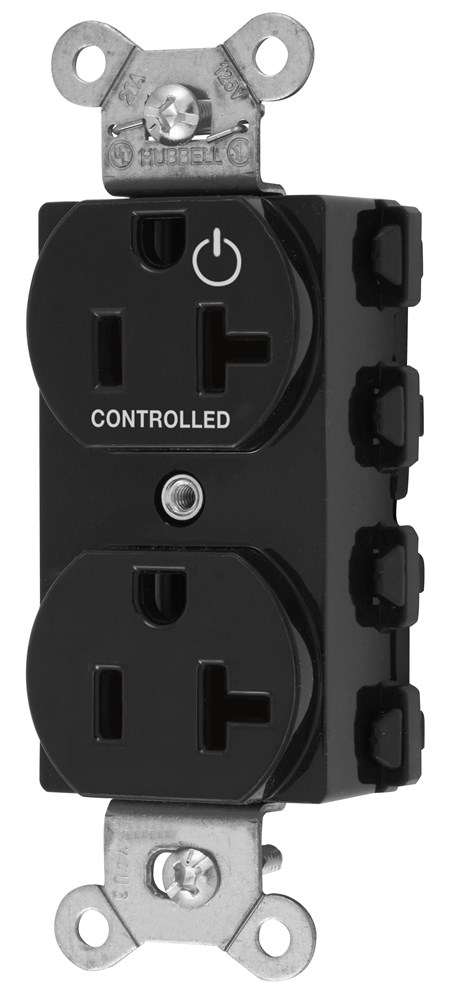 Product image for Hubbell SNAP5362C1BK SnapConnect® 1/2 CONTROLLED 20A 125, BK