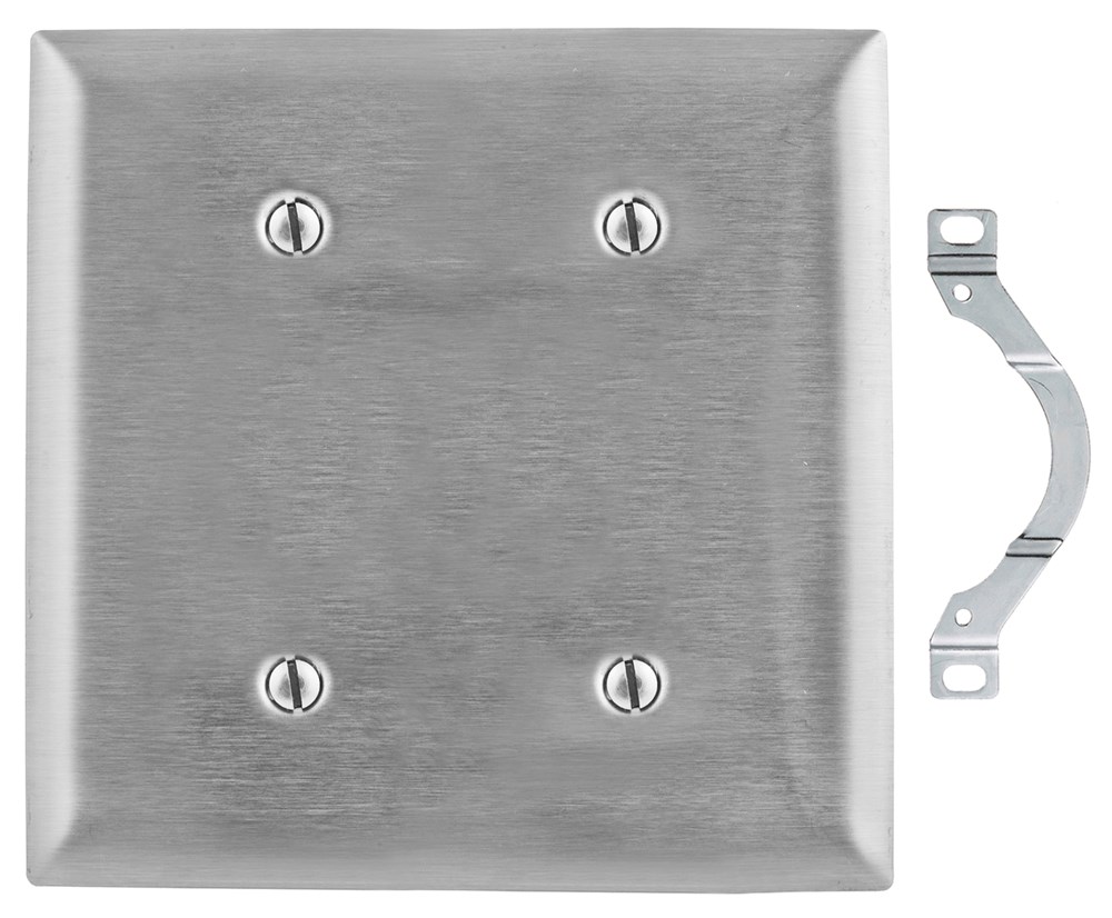 Product image for Hubbell SS24L WALL PLATE, 2-G, BLNK, STRP, 430SS