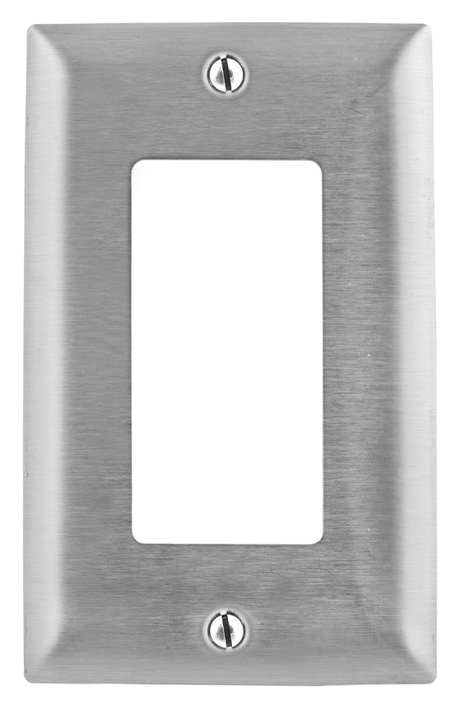 Product image for Hubbell SS26L 1-Gang Stainless Steel 1-Decorator Switch Screw Mount Wallplate