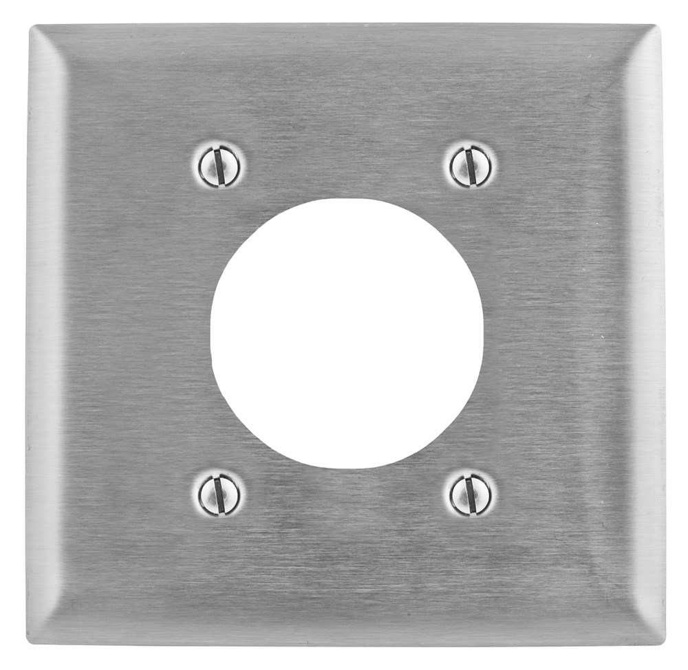 Product image for Hubbell SS703L WALL PLATE, 2-G, 2.15", 4 BOLT, 430SS