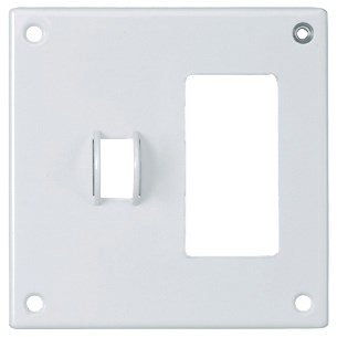 Wallplates and Boxes, Security Wallplates, 2-Gang, 1) Toggle Opening 1) GFCI, Standard Size, White Painted Steel