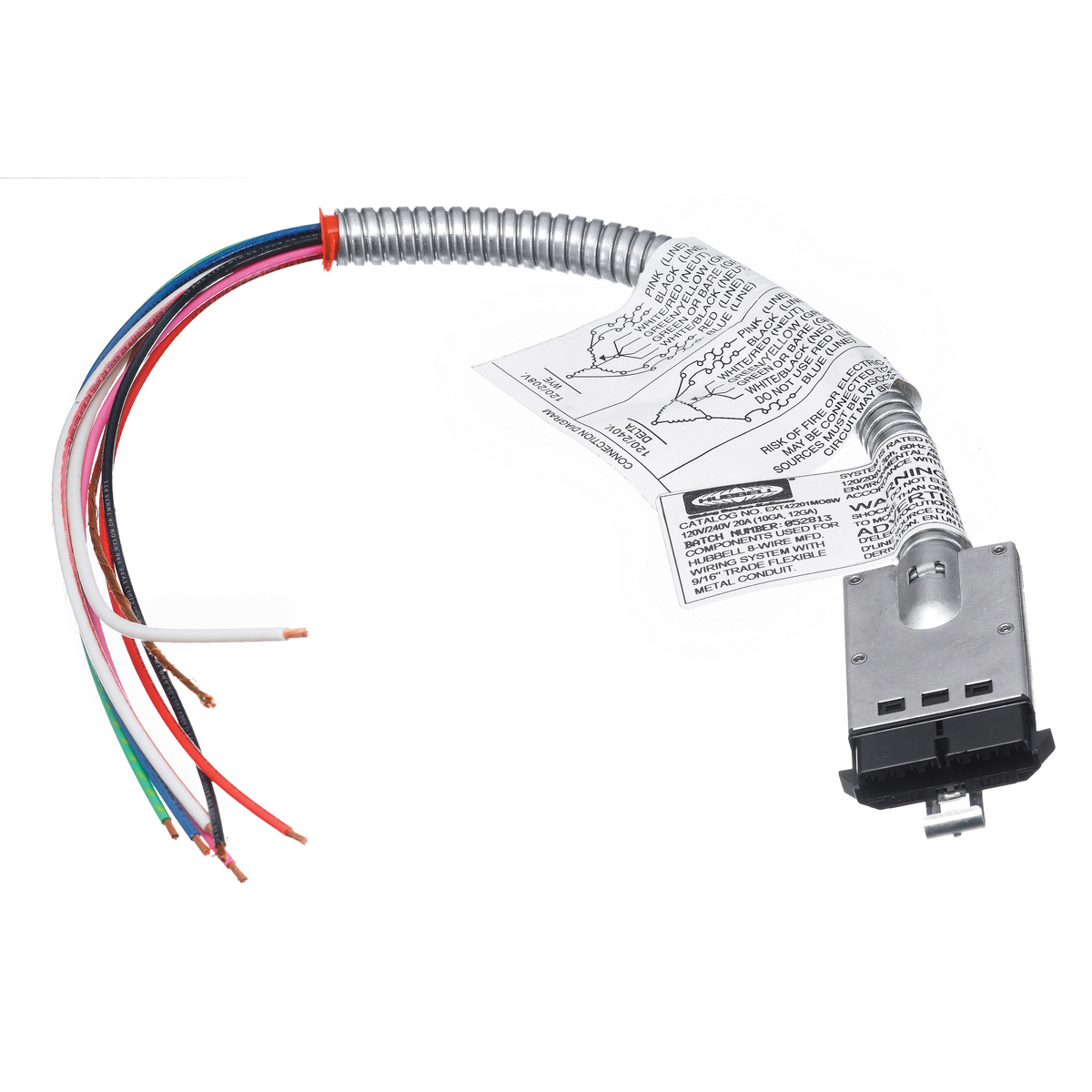 Product image for Hubbell EXT33215MO8W Connexion System Extender Cable, 332 Male to Open, 8-Wire, 15"